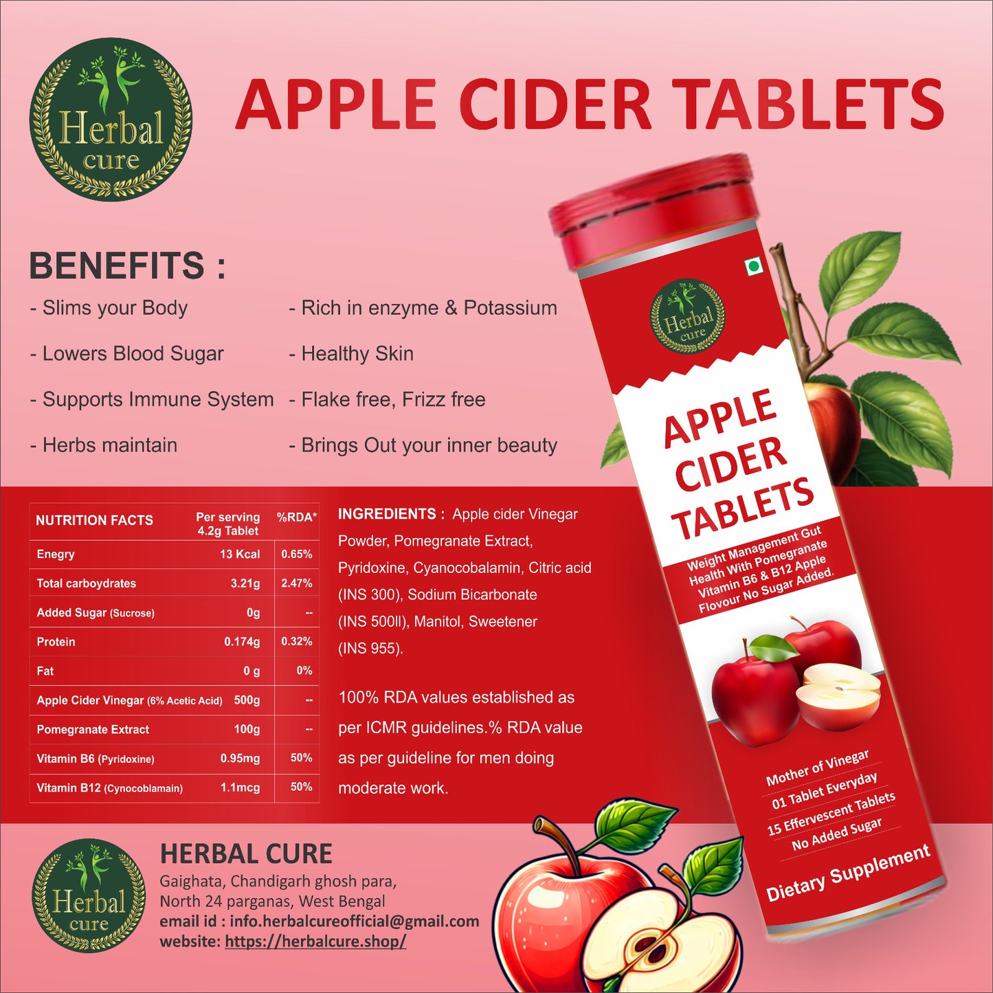 Apple Cider Weight Loss Tablet - Pack-of- 2- 30 Tablets