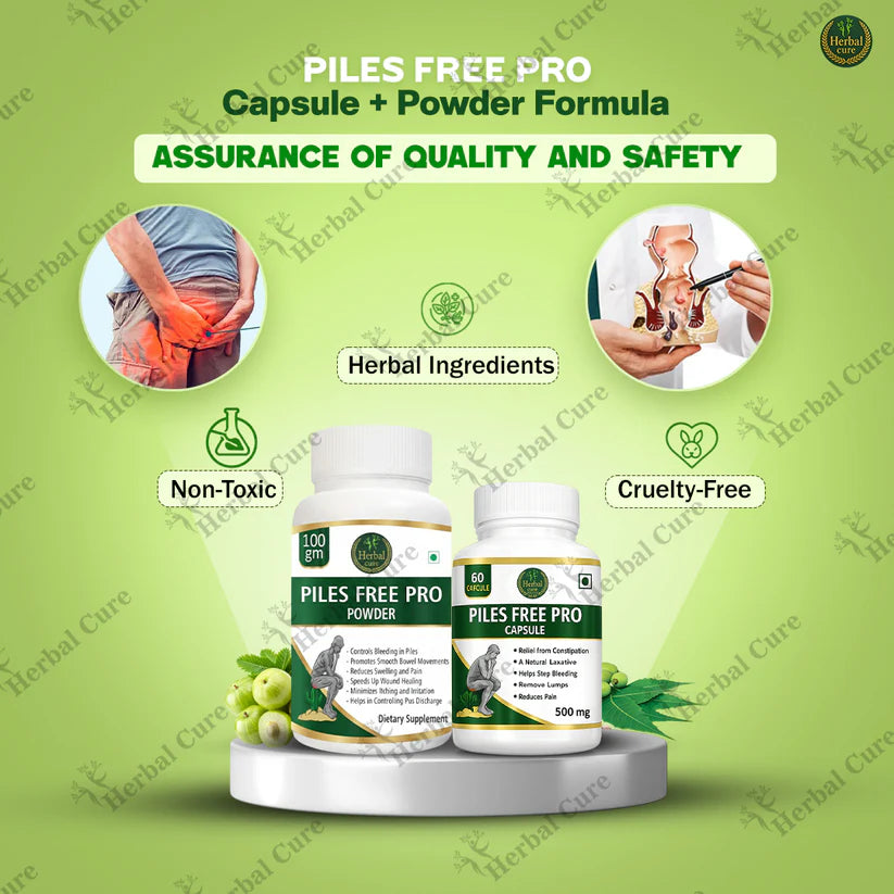 Combo of Piles free Pro Capsule and Powder